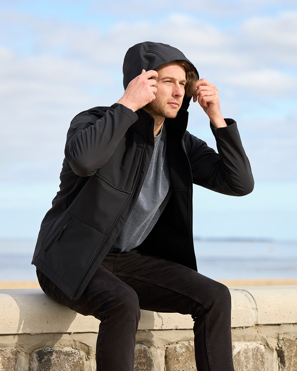 Antares Softshell Jacket in Black